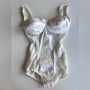 vintage 80s jezebel satin corset bustier bodice teddy lingerie 34D Made In USA